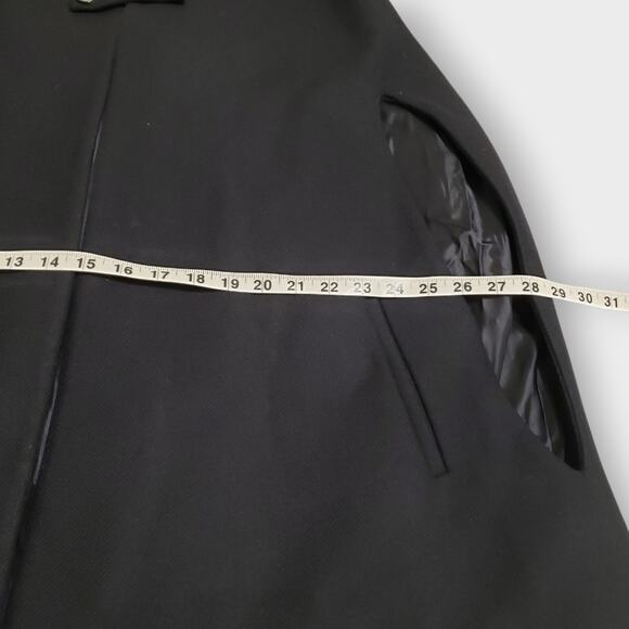 Zara Woman Contemporary Cape Coat Wool Blend Black Sz Medium Old Money Preppy - Picture 12 of 15